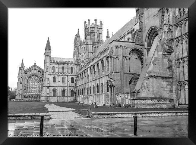 Ely Cathedral, Cambridgeshire bw Framed Print by Chris Yaxley