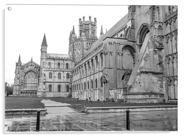 Ely Cathedral, Cambridgeshire bw Acrylic by Chris Yaxley