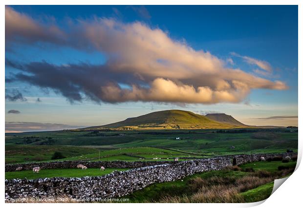 cloud over ingleborough Print by kevin cook