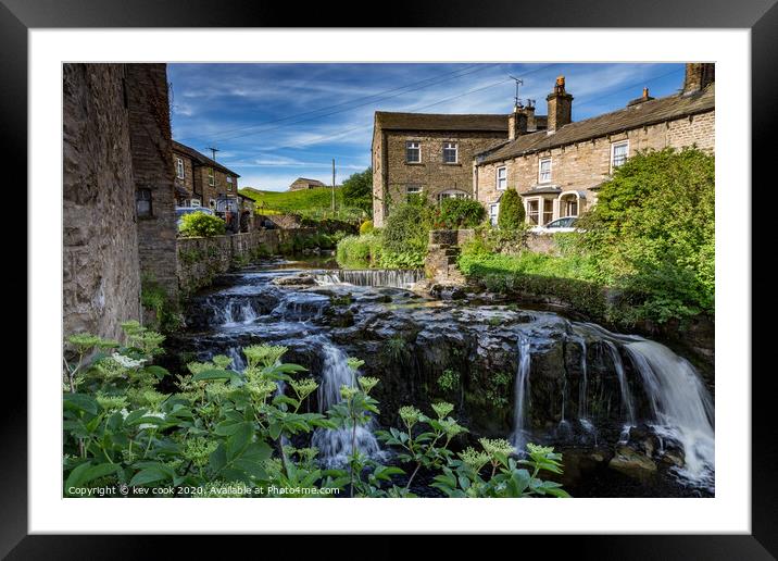 Hawes waterfall  Framed Mounted Print by kevin cook