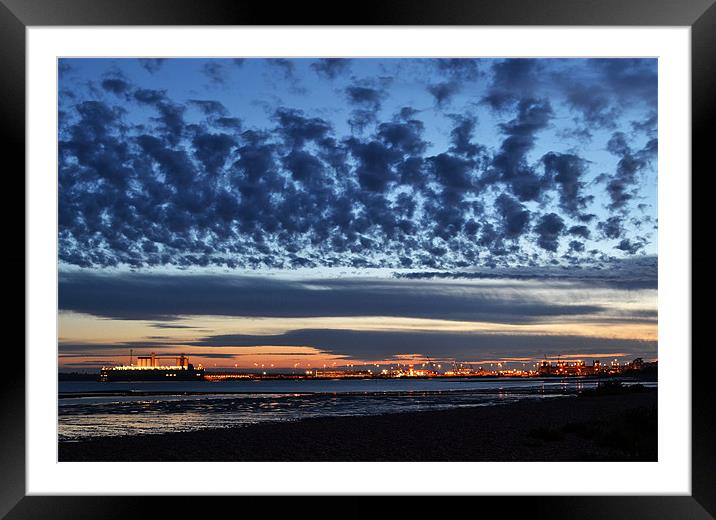 Night on the Solent Framed Mounted Print by Donna Collett