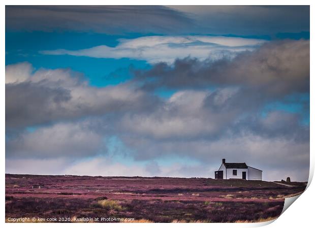 Lodge on the moor Print by kevin cook