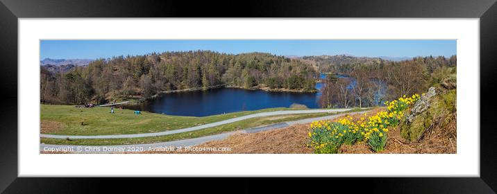 Picturesque View over Tarn Hows in the Lake District Framed Mounted Print by Chris Dorney