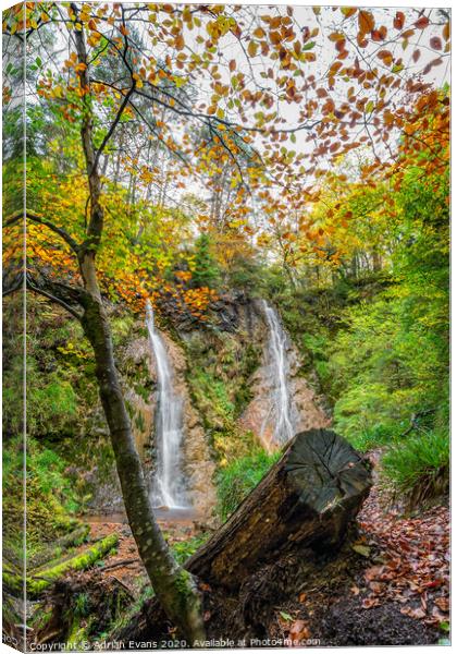 Grey Mares Tail Waterfall Wales Canvas Print by Adrian Evans