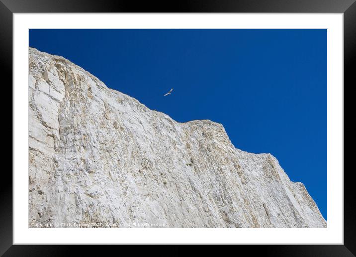 Chalk Cliffs on the Coastline in East Sussex Framed Mounted Print by Chris Dorney