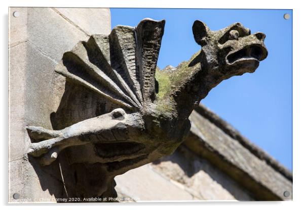 Gargoyle in York Acrylic by Chris Dorney