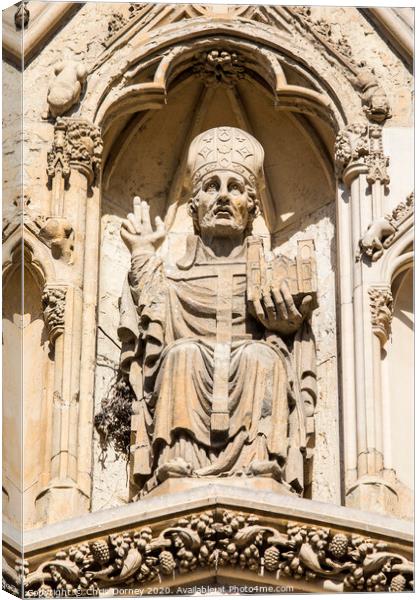 Depiction of the Archbishop of York on York Minster Canvas Print by Chris Dorney