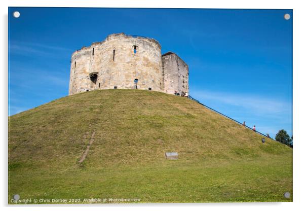 Cliffords Tower in York Acrylic by Chris Dorney