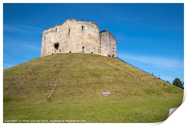 Cliffords Tower in York Print by Chris Dorney