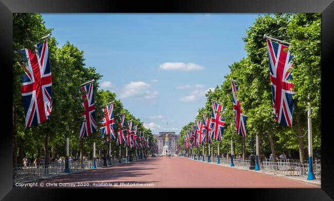 The Mall and Buckingham Palace in London Framed Print by Chris Dorney