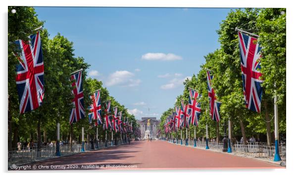 The Mall and Buckingham Palace in London Acrylic by Chris Dorney