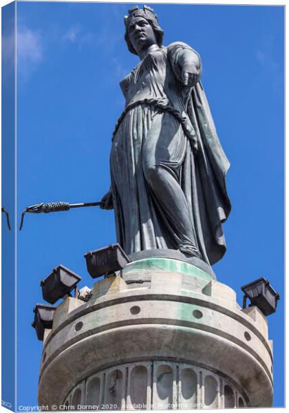 Column of the Goddess in Lille Canvas Print by Chris Dorney