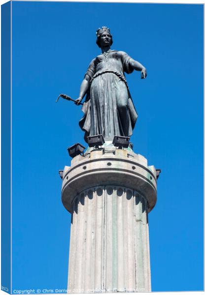 Column of the Goddess in Lille Canvas Print by Chris Dorney