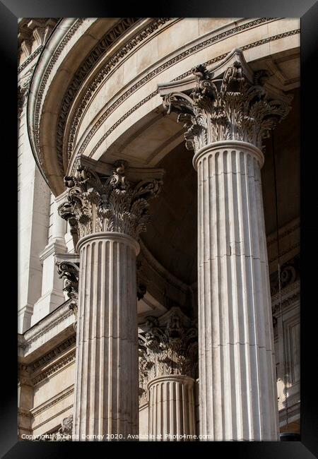 Columns at the Southern Facade of St. Pauls Cathedral Framed Print by Chris Dorney