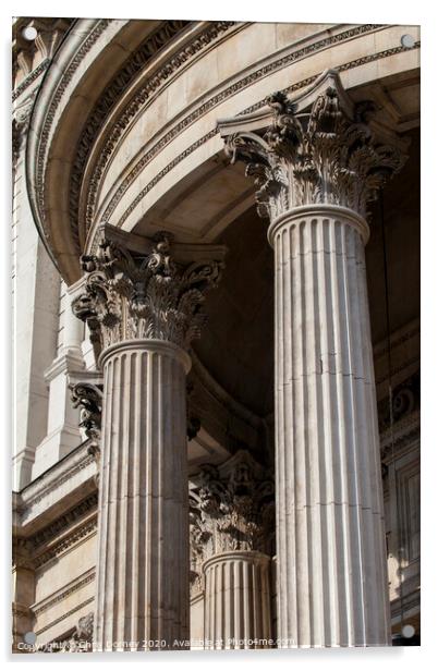 Columns at the Southern Facade of St. Pauls Cathedral Acrylic by Chris Dorney