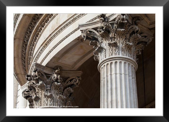 St Pauls Cathedral Columns Framed Mounted Print by Chris Dorney