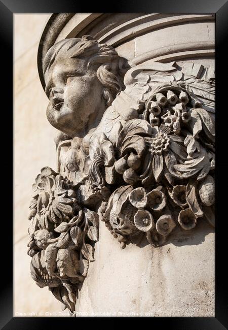 Detailed Carvings on the Exterior of St. Pauls Cathedral in London Framed Print by Chris Dorney