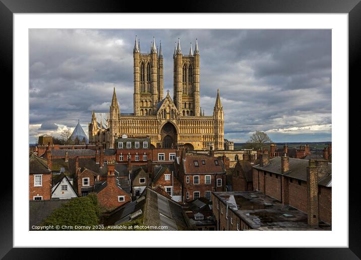 Lincoln Cathedral Framed Mounted Print by Chris Dorney