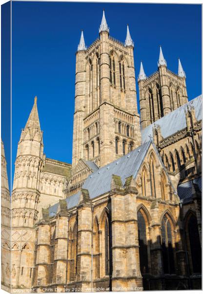 Lincoln Cathedral in Lincoln UK Canvas Print by Chris Dorney