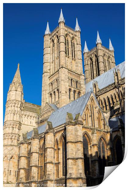 Lincoln Cathedral in Lincoln UK Print by Chris Dorney