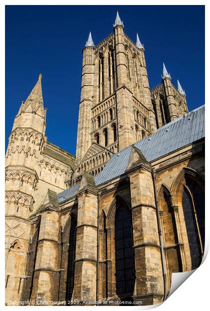 Lincoln Cathedral in Lincoln UK Print by Chris Dorney