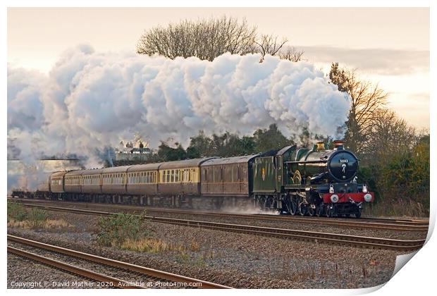 GWR Castle 5043 Earl of Mount Edgcumbe races towards York Print by David Mather