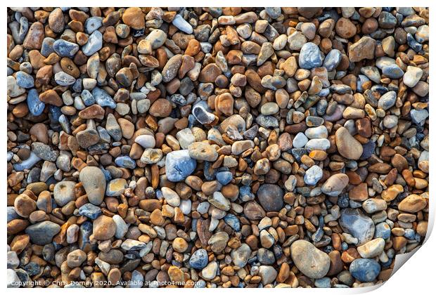 Pebbled Beach Print by Chris Dorney