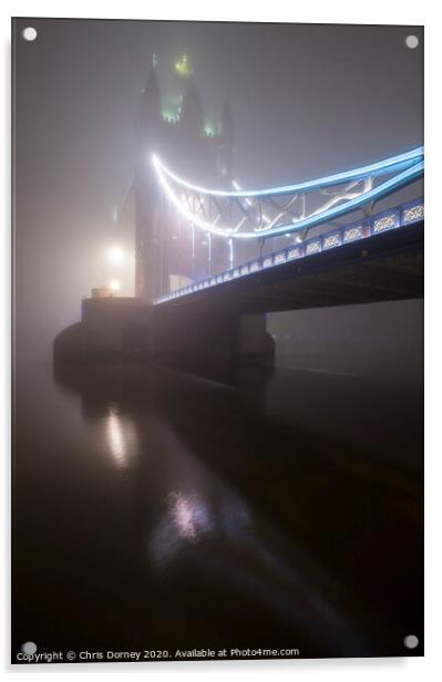 Tower Bridge Fog Acrylic by Chris Dorney