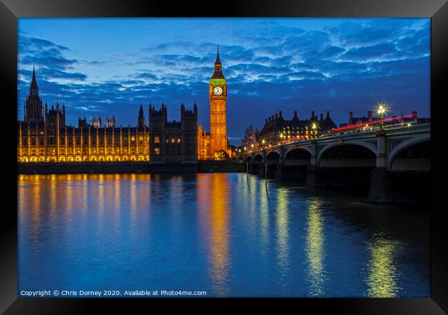 Houses of Parliament in London Framed Print by Chris Dorney