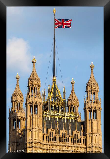 Union Flag in London Framed Print by Chris Dorney