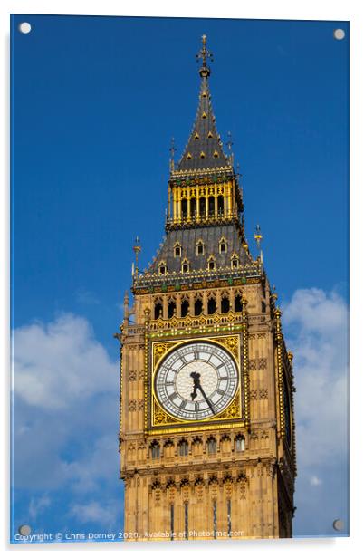Elizabeth Tower in London Acrylic by Chris Dorney