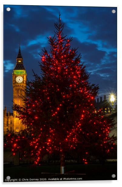 Big Ben Christmas Acrylic by Chris Dorney