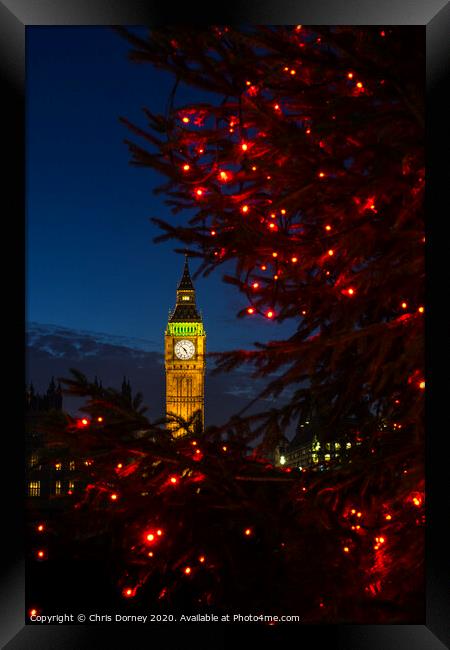 Big Ben at Christmas Framed Print by Chris Dorney