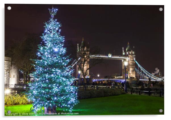 Tower Bridge at Christmas Acrylic by Chris Dorney