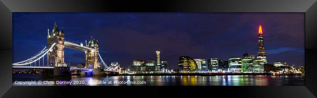 London Cityscape Panoramic Framed Print by Chris Dorney