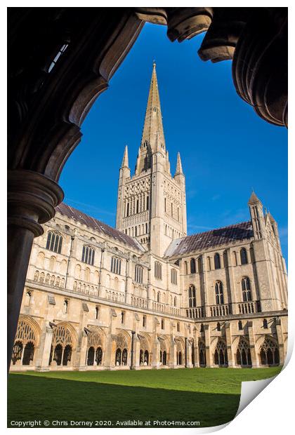 Norwich Cathedral Print by Chris Dorney