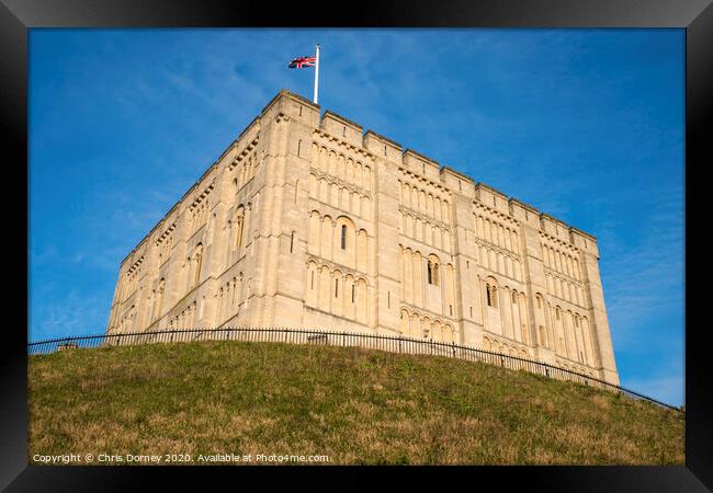 Norwich Castle Framed Print by Chris Dorney