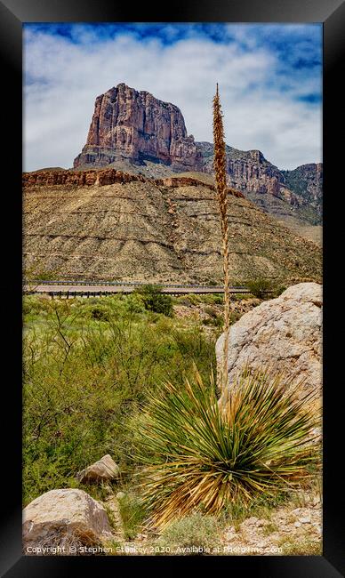 El Capitan Desert View - Texas Framed Print by Stephen Stookey