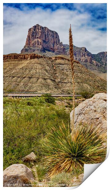 El Capitan Desert View - Texas Print by Stephen Stookey