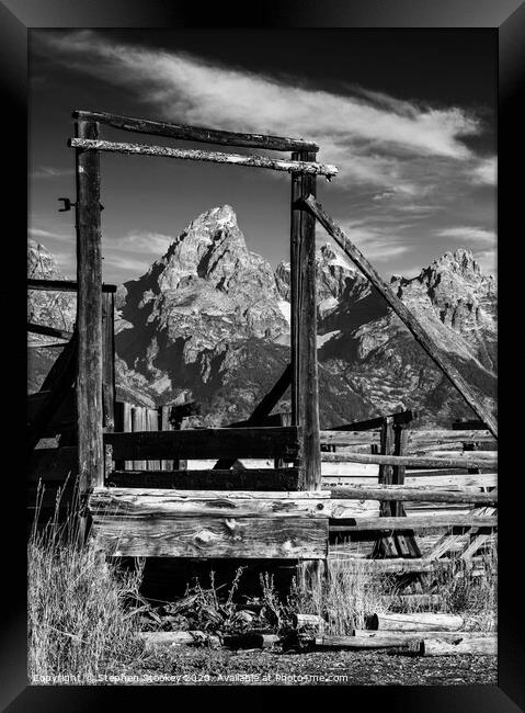 Corral and Tetons Framed Print by Stephen Stookey