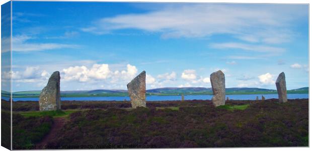 Brodgar and the Loch of Harray Canvas Print by Steven Watson