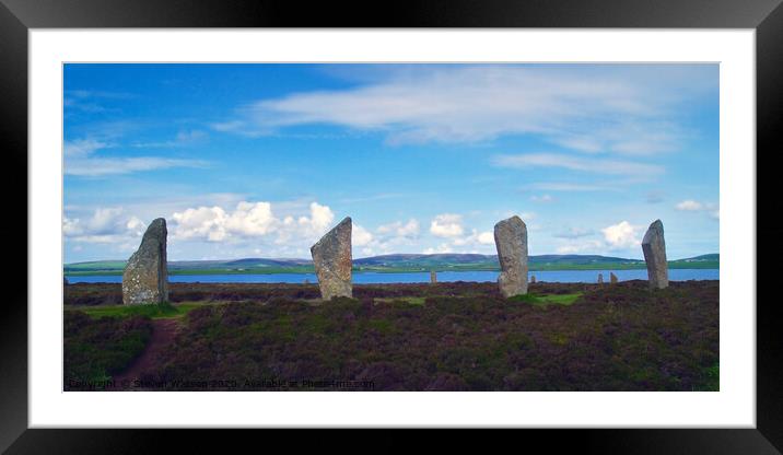 Brodgar and the Loch of Harray Framed Mounted Print by Steven Watson