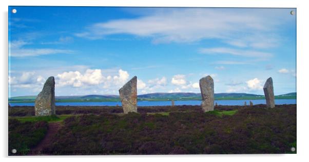 Brodgar and the Loch of Harray Acrylic by Steven Watson