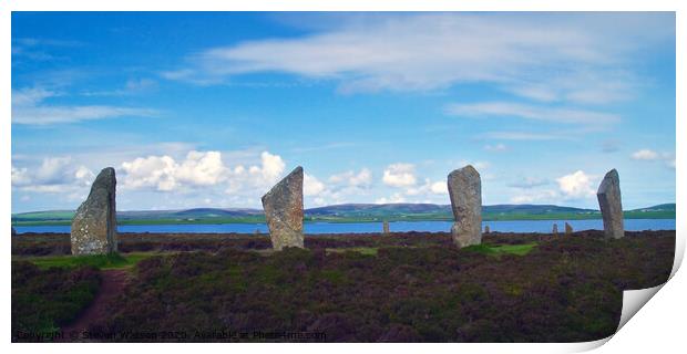 Brodgar and the Loch of Harray Print by Steven Watson
