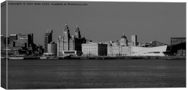 Liverpool Waterfront Skyline Canvas Print by John Wain