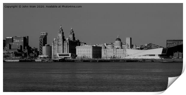 Liverpool Waterfront Skyline Print by John Wain