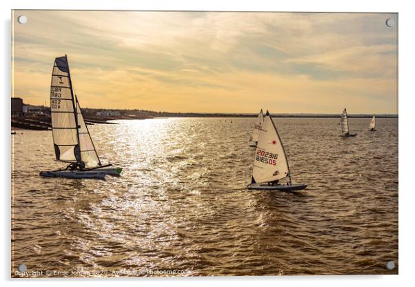 late afternoon sailing Acrylic by Ernie Jordan