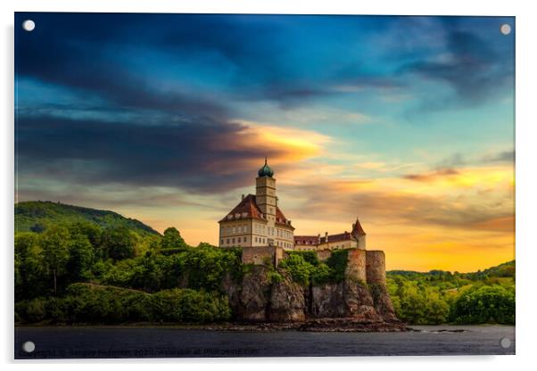 Castle Schonbuhel an der Donau. Acrylic by Sergey Fedoskin