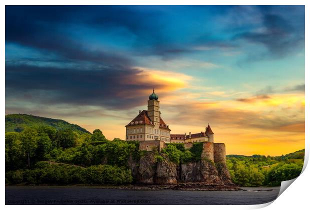 Castle Schonbuhel an der Donau. Print by Sergey Fedoskin