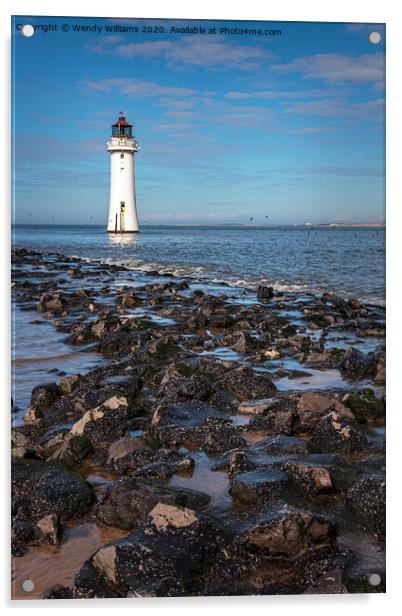 Perch Rock Lighthouse Acrylic by Wendy Williams CPAGB